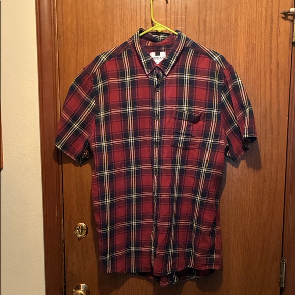 Topman Red and Black Checkered Button-Down Shirt - Picture 1 of 3